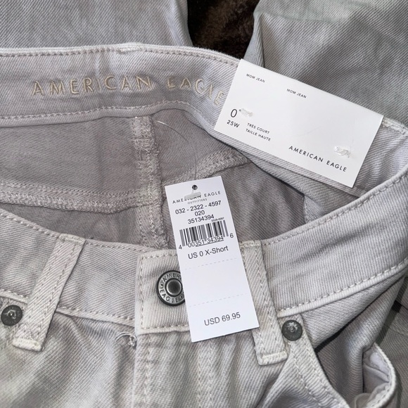 American Eagle Gray Ripped Mom Jean - Picture 9 of 12